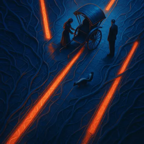 Vast Network of Metallic Tendrils and Glowing Energy Vents Stretches