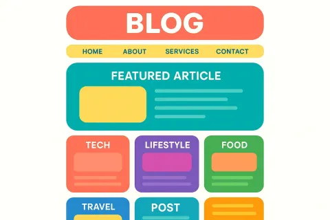 Colorful Blog Layout with a Header