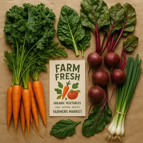 Display of Fresh Vegetables
