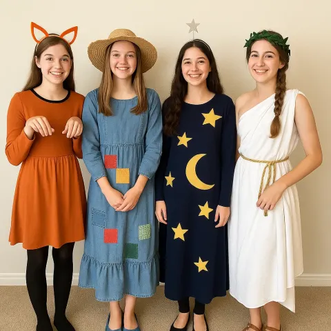 DIY Modest Costumes for Teen Girls Showcased in Various Creative