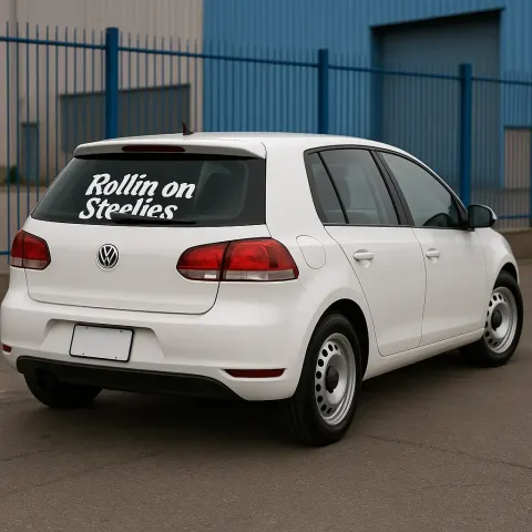 White Volkswagen Hatchback