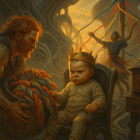 Crowned Toddler Leader in a Jumpsuit