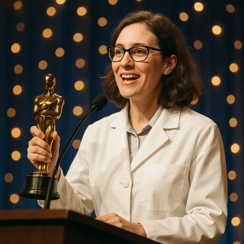 Award Recipient Delivering a Speech of Gratitude at a Ceremony