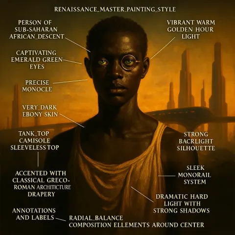 Person of Sub-Saharan African Descent with Very Dark Ebony Skin