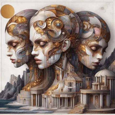 Surreal Flat Illustration of Women’s Faces