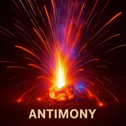 Vivid Colors Shine Brightly as the Antimony Combusts