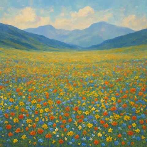 Countless Tiny Wildflowers Create a Vibrant