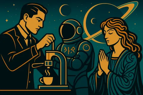 Art Deco Professional Operates a Minimalist Espresso Maker