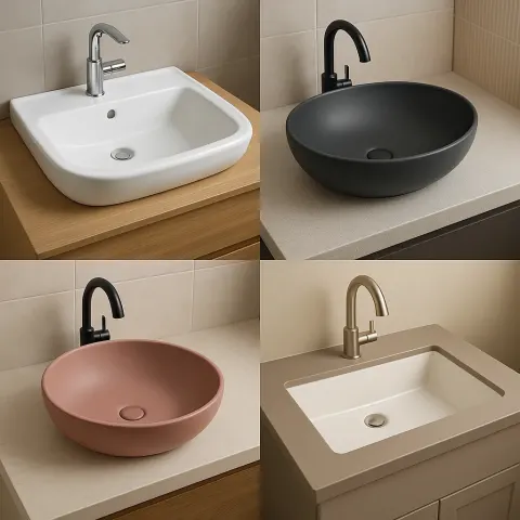 Showcasing Four Distinct Designs of Bathroom Sinks
