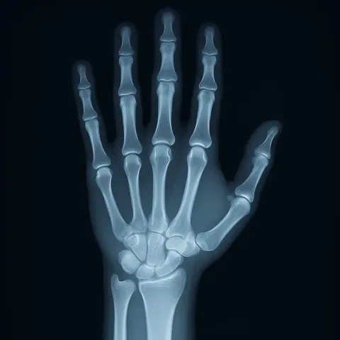 Depiction of a Human Hand in X-ray Style
