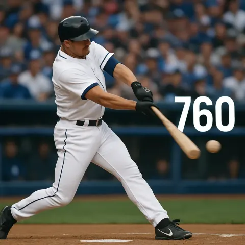 Baseball Player in a White Uniform Is Swinging a Bat