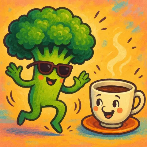Lively Depiction of a Broccoli Sporting Sunglasses