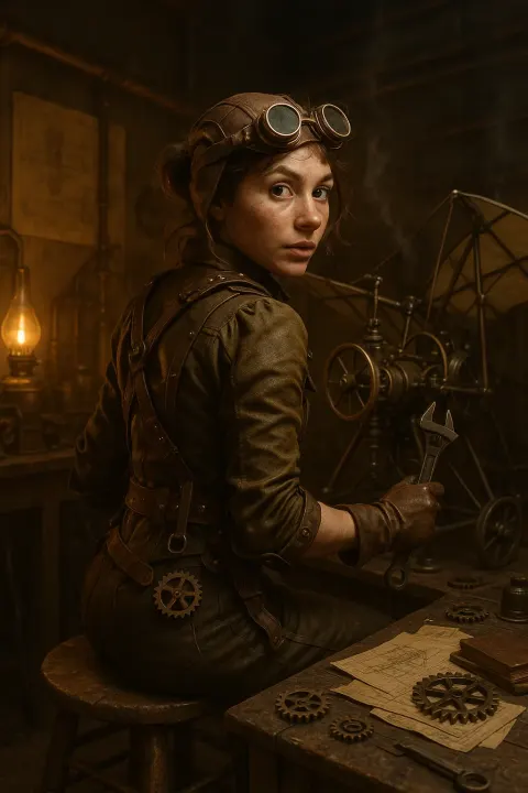 Ultra-realistic 3D Rendering of a Steampunk Aviator Character