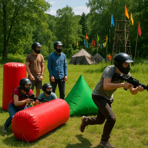 Individuals Equipped with Safety Helmets Gather