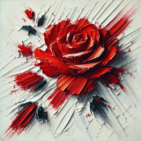 Abstract Red Rose on White Background