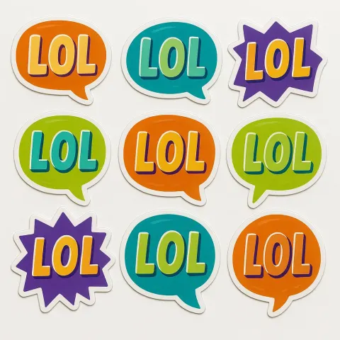 Set of Nine Vibrant Speech Bubble Decals