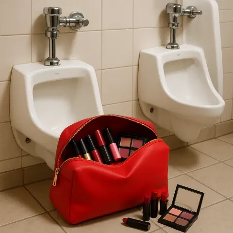 Striking Cosmetic Bag in Vivid Cherry-red