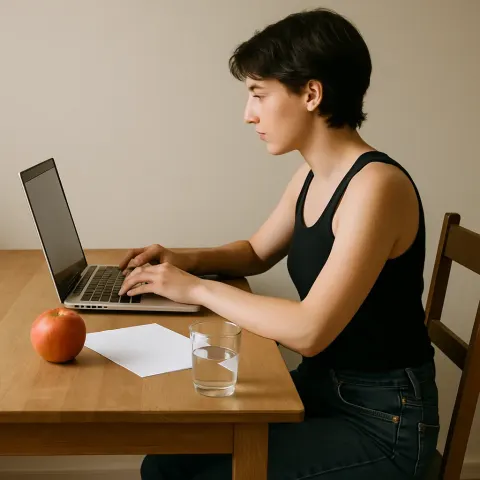 Person Wearing a Black Tank Top