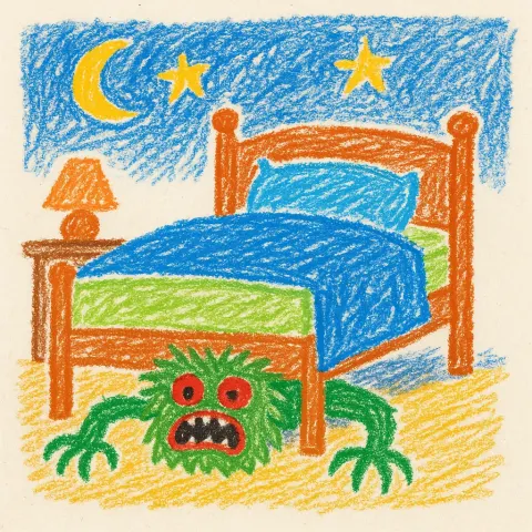 Childlike Crayon Illustration of the Creature