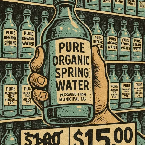 Satirical Comic Illustration Styled in a Vintage American Comic Aesthetic