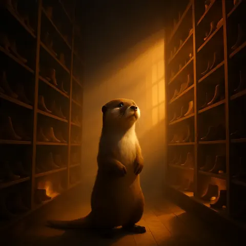 Otter in a Towering Shoe Shop