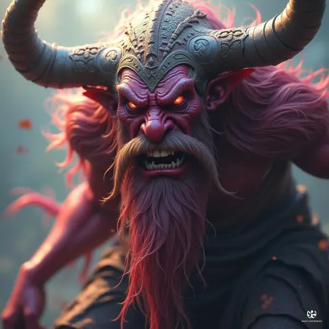 Elder Pagan God in Fluid Animated Closeup