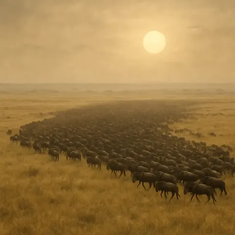 Vast Herd of Wildebeest