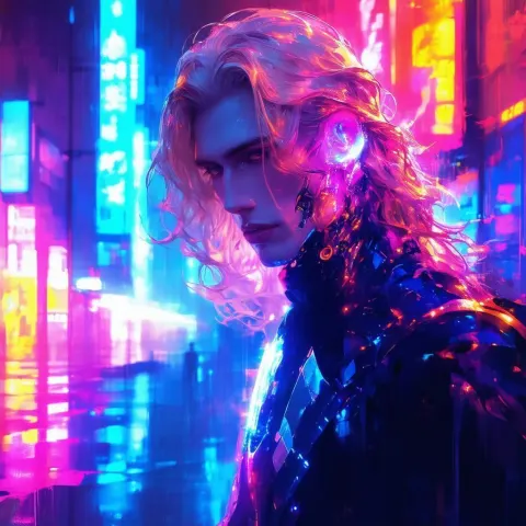 Johan Liebert Fused With Alucard in Neon
