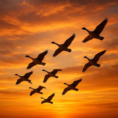 Amid a Radiant Golden Sunset