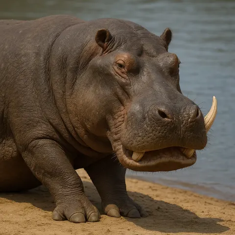 African Mammal with a Robust Body and Coarse Skin