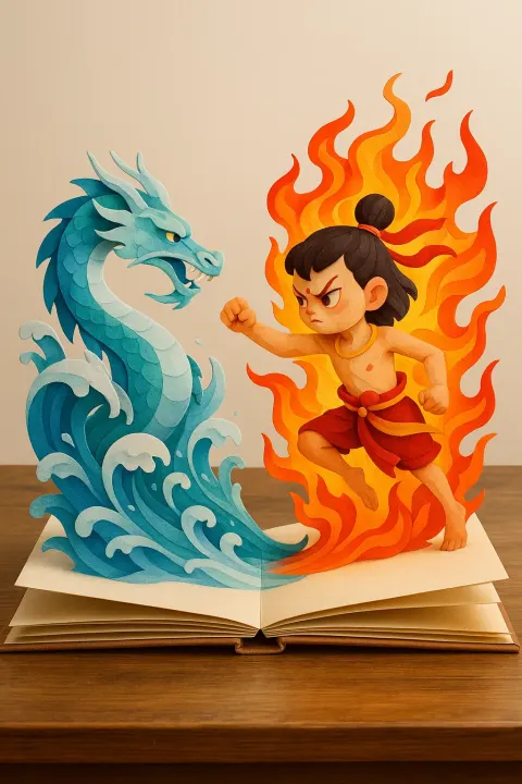 Meticulously Designed Pop-up Book Made of Intricately Folded Paper Sits