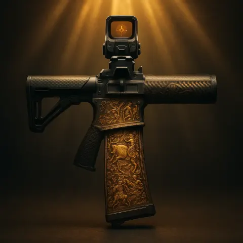 Single Futuristic Concept Assault Rifle