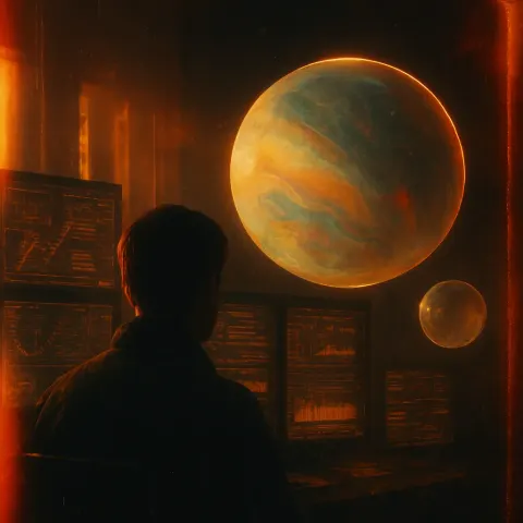 Banks of Holographic Displays Showing Complex Data Streams Are Selectively