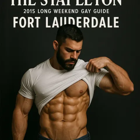 Muscular Man Pulling Up His White Shirt
