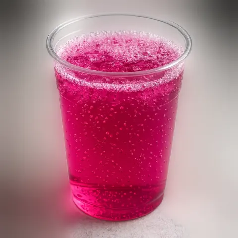Clear Cup Containing Cola Combined with Litmus Solution