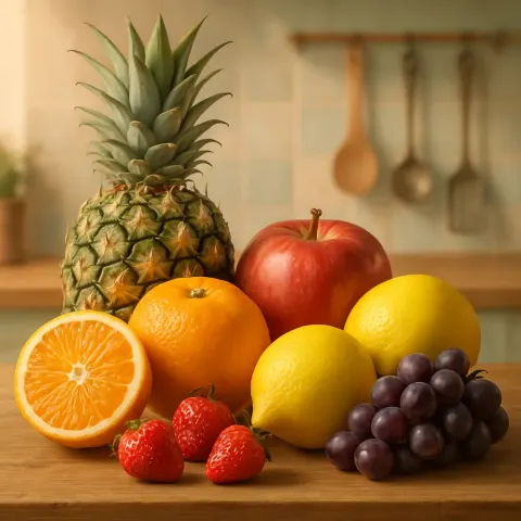 Selection of Colorful Fruits Is Artfully