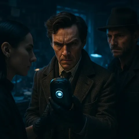 MCU: A Sherlock-style Detective's Fierce Stare Scrutinizes a Device