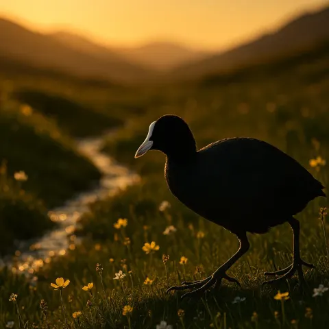 Single American Coot