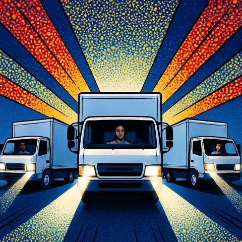 Three Diverse Moving Vans