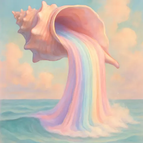 Pastel-hued Water Flows Gracefully in a Cascade