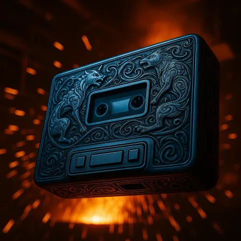 Tape Player with Intricate Zoomorphic Designs