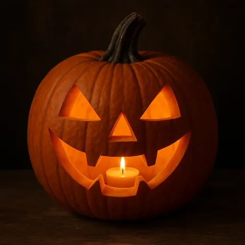 Pumpkin with Intricate Carvings