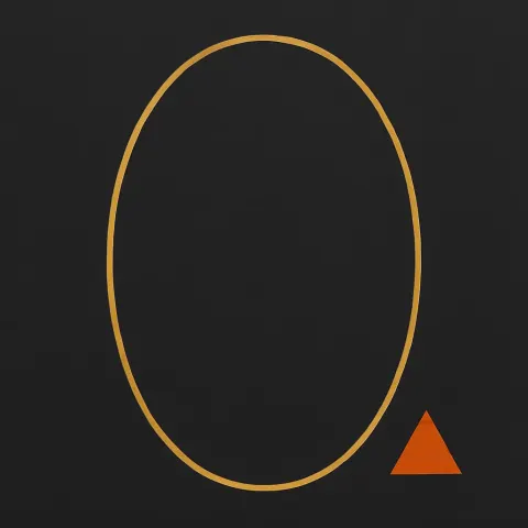 Large Golden Oval Sits on a Deep Gray Backdrop