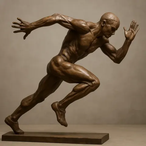 Dynamic Sculpture Captures an Athlete in Mid-stride