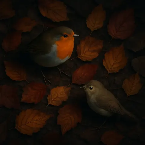 Across a Vibrant Autumnal Leaves Carpet
