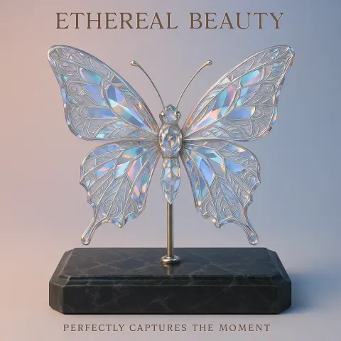 Meticulously Designed 3D Visualization of a Crystal Butterfly Brooch