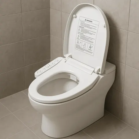Modern Bidet Toilet with Control Buttons on the Side