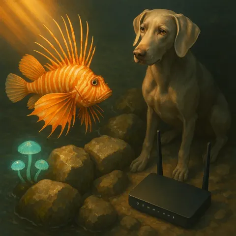Evoking Art That Often Features Animals and Fantasy Elements