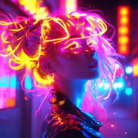 Firuze the Neon Drenched Muse of Passion