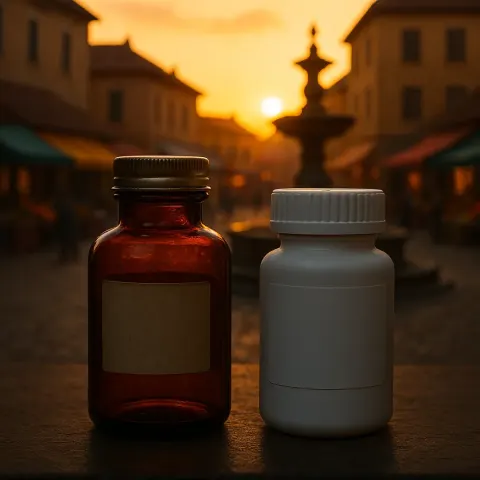 Two Distinct Pill Bottles—one